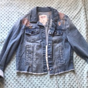 Flower denim jacket